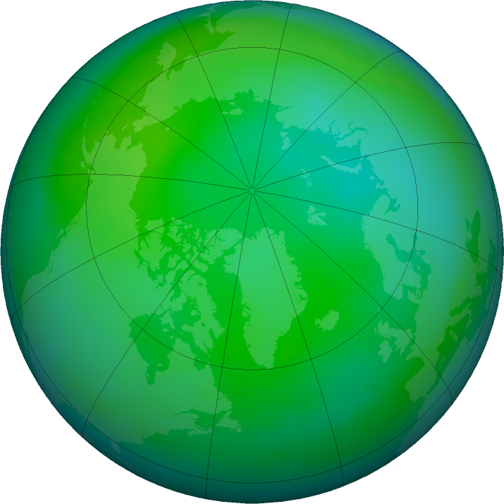 Arctic ozone map for September 2024